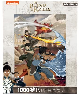 AQUARIUS Puzzle Legend of Korra (1000 Teile) – blendfrei – präzise Passform – nahezu kein Puzzlestaub – offiziell lizenzierte Legend of Korra-Sammlerstücke – 50,8 x 71,1 cm