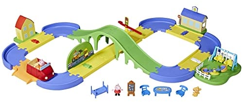Peppa Pig Peppas lustige Stadtrundfahrt, Spielset mit Schiene, enthält Fahrzeug und 1 Figur, 35+ Geräusche, ab 3 Jahren