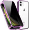 MIMGOAL Anti Spy Hülle für iPhone 11 360 Grad Magnetische Handyhülle mit Sichtschutz Blickschutz [Vorne und Hinten Gehärtetes Glas Ganzkörper Schutzhülle] Full Body Privacy Anti-peep Case, Violett