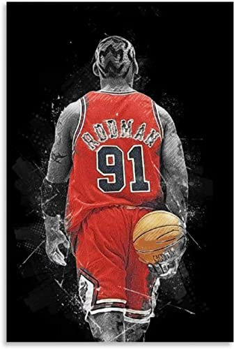 Holz Puzzle 1000 Teile Dennis Rodman Poster Basketball Bild Puzzles für Erwachsene und Kinder anspruchsvoll 1000 Piece 29.5x19.6inch(75x50cm) Kein Rahmen