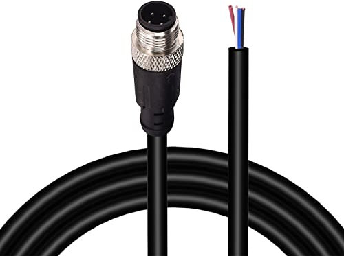 Lonlonty M12 4 Pin Male Straight Aviation Connector Electrical Cable 2 M