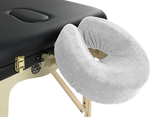ZenGrowth 2X Kopfstützen-Bezug für Massageliegen aus Frotteestoff | Spannbezug für Kopfpolster bei Kosmetik- & Therapieliegen | Massage-Zubehör (Weiß)