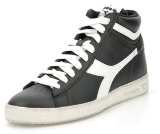 Diadora Unisex Game L HIGH Waxed Gymnastikschuh, Black/Cloud Dancer, 44 EU