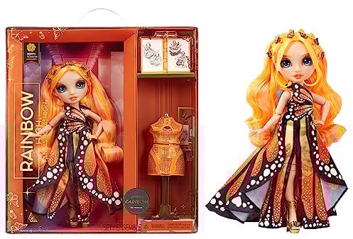 Rainbow High Fantastic Fashion Puppe - Poppy Rowan - Orangefarbene Modepuppe und Spielset mit 2 Outfits & Modeaccessoires - Für Sammler und Kinder von 4-12 Jahren