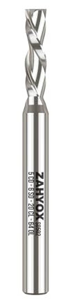 ZahyoX Fresa helicoidal CNC de doble filo, fresadora en espiral de madera con vástago de 6 mm, diámetro de corte de 5 mm, longitud de corte de 20 mm, longitud de corte de 64 mm