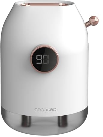Cecotec Humidificador Difusor de Aromas sin Cables PureAroma 550 Cordless. 5000 mAh, 3 Modos de Funcionamiento, Doble Salida, Depósito de 550ml, con Batería y Pantalla, Aromaterapia