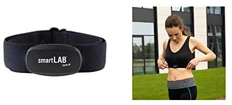 smartLAB hrm W Herzfrequenzmesser | EKG genaue pulsgurt mit Brustgurt mit Bluetooth und ANT+ Kompatible mit Garmin Wahoo Polar & Unisex – Erwachsene Ersatzgurt 95 cm Ersatzbrustgurt, Schwarz