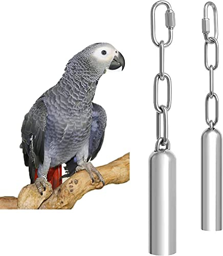 Norhogo 2 Stück Glocke für Papageien, Edelstahl-Glocke Spielzeug Edelstahl Glockenspielzeug, für Papagei Ara Afrikanische Graus Kakadusittich Nymphensittiche