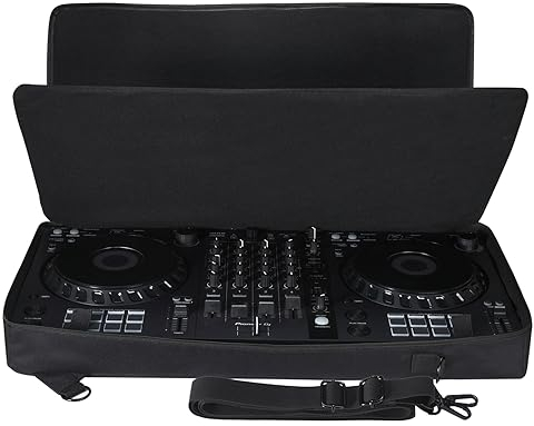 Hzycwgone Tragbare DJ-Controller-Tragetasche, Schultertasche, Rucksack für Pioneer DJ DDJ-FLX6/DDJ SX SX2 SX3 DJ-Controller, Kopfhörer, Tablet, Kabel, Ladegerät, Zubehör (schwarz)