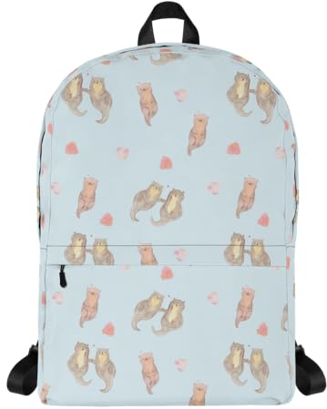 Mr. & Mrs. Panda Rucksack Otter Hände halten - Geschenk, Rucksack für Schule, Schulrucksack für Laptop, Reiserucksack für Laptop, Otter Seeotter See