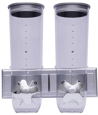 Jolre Dispensador de cereales de doble pared, 3 L, color plateado