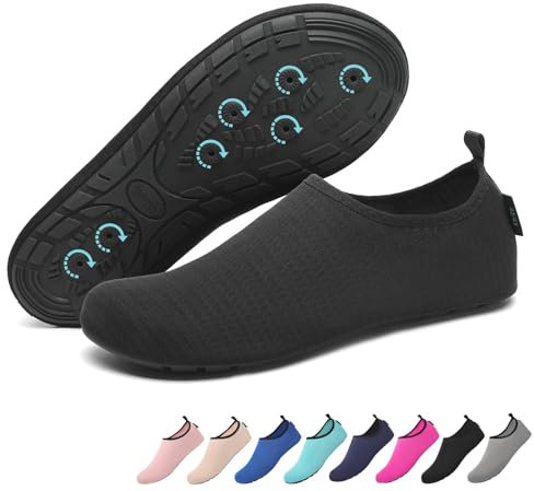 SAGUARO Scarpe da Scoglio Donna Uomo Scarpette Scoglio Scarpette Mare Scogli Antiscivolo Scarpe Mare Scoglio per Spiaggia Acqua Immersione Rombi Nero Scuro Gr.46/47