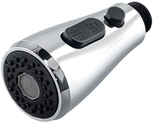 Functions Kitchen Tap Spray Head, 2 Function Pull Out Faucet Spray Head,Water Stop Switch, Splashproof, for Kitchen Bathroom Mixer Tap Faucet Replacement Part, General 1/2 Inch