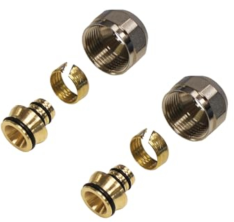 ENVIRON - Compression Fitting 16 x 2 [1-12 Pieces] for Heating Pipe 16 x 2 and Distributor for Underfloor Heating 3/4 Inch Euro Cone Compression Fitting for Composite Pipe Multilayer Composite Pipe