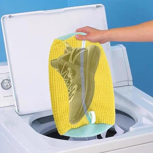 Bolsa de lavado acolchada para ropa sucia, de fibras esponjosas, para lavadora, zapatos, bolsa de lavandería, bolsas de secado