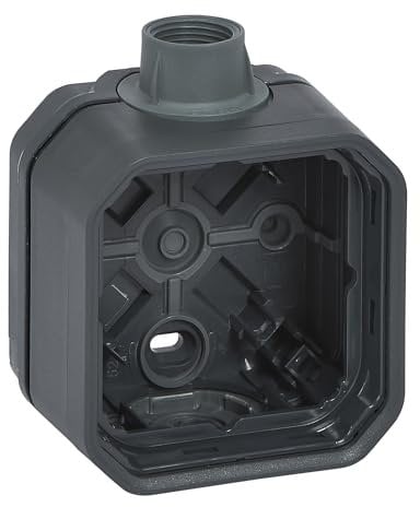 LEGRAND, Plexo New Feuchtraum Aufputzdose 1-fach, ISO 20 Kabelzugang, Farbe: Anthrazit, 069628L