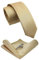 JEMYGINS Schmale Herren Krawatte und Einstecktuch krawattenklammer Set 6cm Champagner Gold