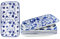 Cerkik Rechteckige Servierplatten Set - 21 cm Keramische Teller Rechteckige Servierplatten für Sushi Dessert Vorspeise - Ofen Mikrowelle Spülmaschinenfest - Set von 6 - Vintage Blau