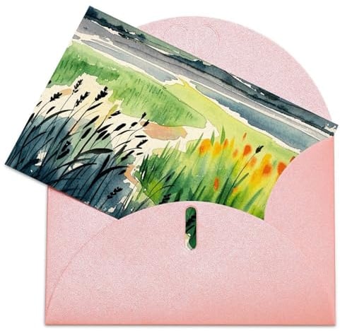 DJUETRUI Aquarell-Grußkarten, blanko, Dankeskarte, Notizkarten mit Umschlägen, Happy Birthday-Karten, Blanko-Karten, Valentinstagskarten für Abschlussfeier, Hochzeit, 10,2 x 15,2 cm