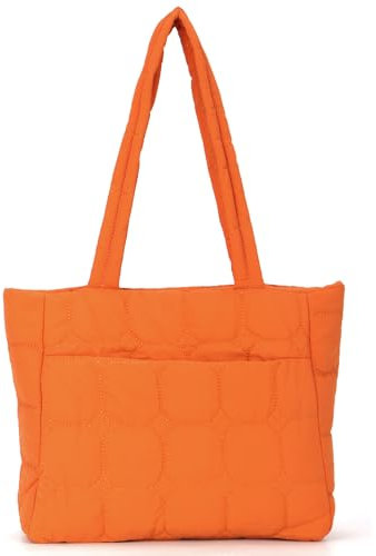 7VSTOHS Puffer Bag für Damen, Damen Tasche mit Reißverschluss Nylon Gepolsterte Gesteppte Tragetasche Tote Bag Große Kapazität Schultertasche für Alltag Arbeit Büro Reisen