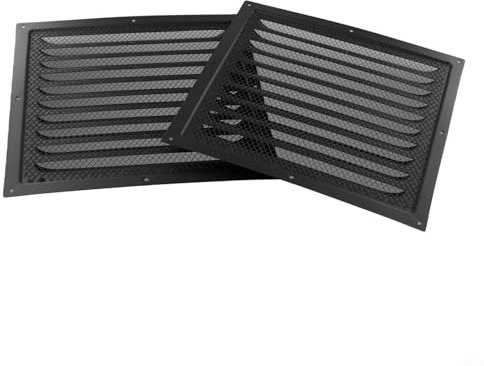 Rejillas de ventilación de acero inoxidable: rejilla de ventilación de 25 x 25 cm con pantalla de insectos para ventilación de techo y pared lateral (2 piezas)