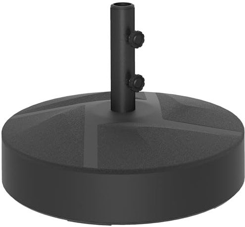 Outsunny Base para Sombrilla Redonda Soporte para Parasol Pie para Sombrilla Rellenable con Agua 25L o Arena 30kg para Jardín Terraza Negro