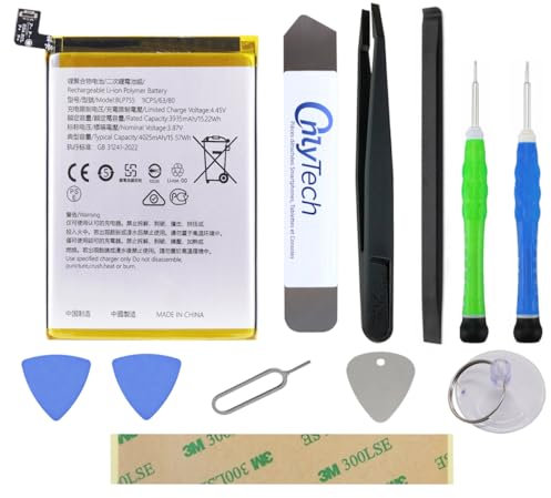 OnlyTech - Premium Replacement Battery for the Oppo Find X2 Lite / X2 Neo/Reno 3 / Reno 3 Pro / A91-4025mAh - Same Quality as BLP755 with 10 Tools Repair Kit