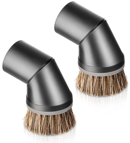 Gfdoso Confezione da 2 spazzole girevoli da 35 mm per Miele serie C & S, nero, nylon e metallo, setole morbide, collo rotante a 360°, compatibile con Miele SSP10, C1-C3, S5261, S8310 e altro