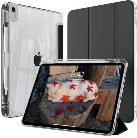 ZOPSGYU Étui pour iPad Air 11 M3 (2025)/M2 (2024) 7e/6e génération, étui avec support pour iPad Air 5e/4e génération 2022/2020 10,9 po avec porte-crayon arrière transparent, mise en veille/réveil