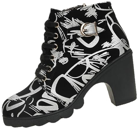 Scarpe Termiche Donna Stivali Pioggia Donna Comfort Pelle Antiscivolo per Laterale E Lacci con Motivo Stampato Stivali di Gomma Wellington per Stivaletti Stivaletti con Pelo