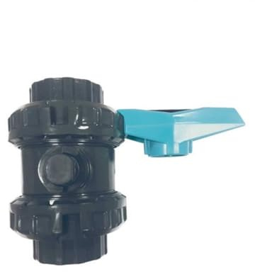 PVC U Kugelhahn 50 mm (1 1/2 Zoll) 2 Wege Absperrhahn mit Klebemuffe Robuster PVC Kugelschieber für Pool Teichbau & Bewässerungssysteme