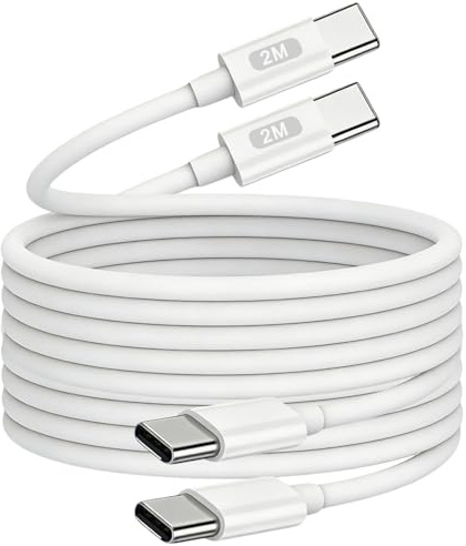 USB C to USB C Charger Cable,2Pack i Phone Type C Cable 2M Long USBC Lead Fast Charging Wire for Apple iPhone 17/16/16 e/15 Pro Max Air Plus,Samsung Galaxy S24 S23 S22 S21 A25 A35 A53 A55, CarPlay
