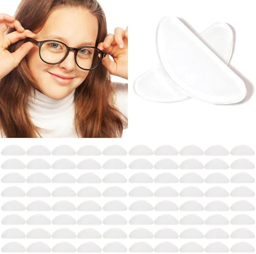 40 Pairs Eye Glasses Nose Pads, Clear Silicone Nose Pads Stick on | Stop Glasses Slipping Down Nose, Anti Slip Glasses Nose Pad for Eyeglasses, Sunglasses ( Clear )