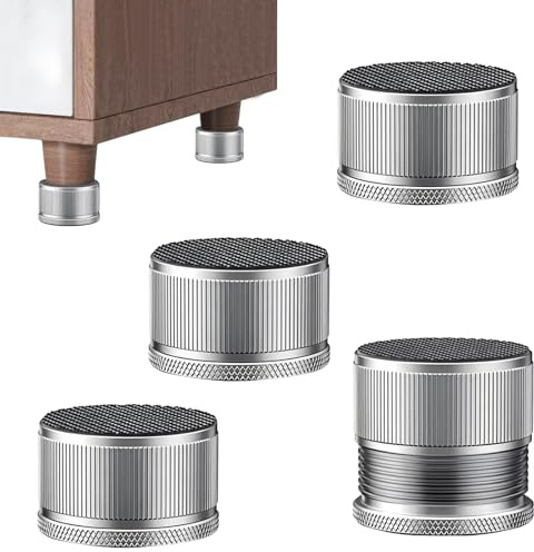 LZYDKH Lot de 4 pieds de meubles réglables en hauteur - Pieds autocollants - Hauteur réglable de 2,3 à 3,9 cm - Pieds en métal pour meubles - Convient pour tables, armoires, machines à laver