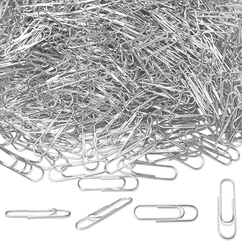 FZGUSYAF 1000 Stück Büroklammern 28 mm Silber Metall Klemmen