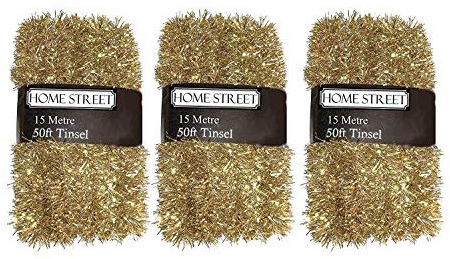 Homestreet® Lametta, extralang, 45 m, erhältlich in Rot, Silber oder Gold (goldfarben)