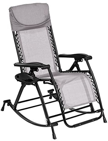 genialo Variabler-Schaukelstuhl, wandelbarer Schaukel- & Liegestuhl für Garten, Terrasse, Balkon, Relaxliege, Gartenliege verstellbar zu Gartenstuhl, Hochlehner, platzsparend, zusammenklappbar