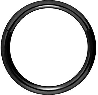 PIERCINGLINE Segmentring Clicker Chirurgenstahl Piercing Ring Nase Septum Ohr Helix Tragus Schwarz 1 x 7 mm