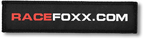 RACEFOXX Aufnäher, Bügelbild, Bügelaufnäher, Lederkombi, Logo, schwarz