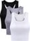 Boao 3 Stück Crop Tank Top Basic Ärmelloses Crop Top Trainieren Fitnessstudio Abgeschnitten Tank Sport für Frauen (Schwarz, Weiß, Grau, S)