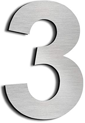 nanly hausnummern edelstahl aus massivem SUS304,gebürstet Schwebe-Effekt 6in/15.3cm(3)