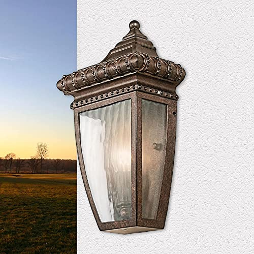 Licht-Erlebnisse Außenleuchte Laterne LUCRETIA antikes Design in Bronze IP44 Außenwandlampe Hof Balkon Eingang
