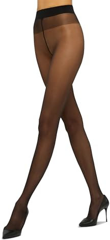 Wolford Women Satin Touch 20 Tights, Ladies hosiery,transparent,sheer,translucent,shimmering,7005 black,M