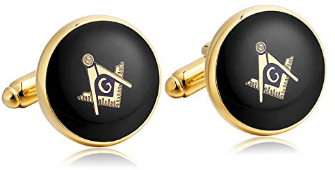 Bishilin Edelstahl Hochzeit Manschettenknöpfe Herren Freimaurer Masonic G 2 Pcs Manschettenknopf Gold