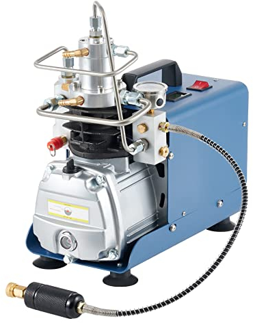 CREWORKS PCP Compressor,4500 PSI/30 MPa /300 BAR Manual Stop PCP Air Rifle Compressor,High-Pressure Electric Air Compressor Pump for Airgun Paintball Fighting and Diving
