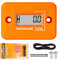 Jayron Tacho Stundenzähler Digital LCD Induktiver Tachometer Keine Batterie Leistungsstarke Zeitdrehzahlmessung Wasserdichtes Design für Gasmotor Rasenmäher Motorrad(2/4 Hub) (Orange)