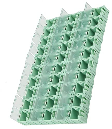Baverta SMT Aufbewahrungsbox-SMD Box Grün SMT SMD Container Box Elektronische Komponenten Mini Aufbewahrungskoffer 50St