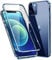 MOSSTAR Case for Apple iPhone 12 Pro Max, Magnetic Adsorption Metal Bumper with Front and Back Transparent Tempered Glass Cover 360 Degree Full Body Protective Case for iPhone 12 Pro Max 6.7, Blue