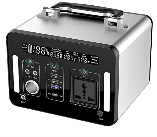 SSCYHT Mobiler Energiespeicher 135200mAh / 500Wh Solargenerator Notstromversorgung mit 500W Steckdose, USB QC 3.0 und Typ-C PD 3.0 Ausgang für den Heimgebrauch Camping im Freien,220v