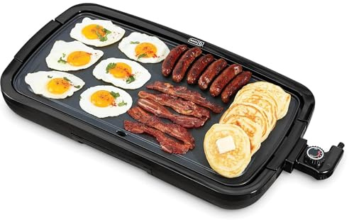 Dash Deluxe Everyday Electric Griddle, Removable Nonstick Plate, Black